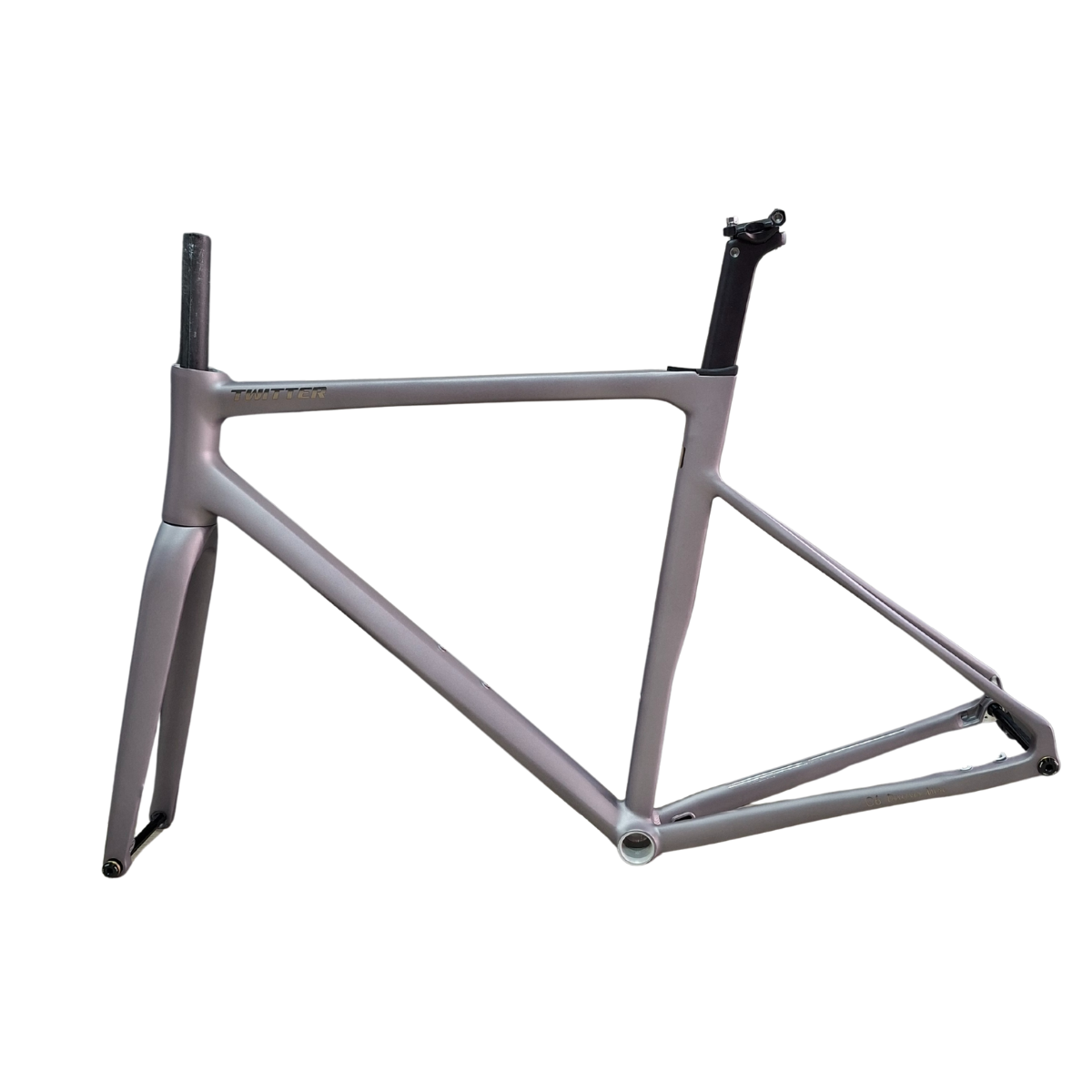 192-1.png MARCO TWITTER C6 RUTA ALUMINIO GRIS MATE +HORQUILLA CARBONO - Imagen 1