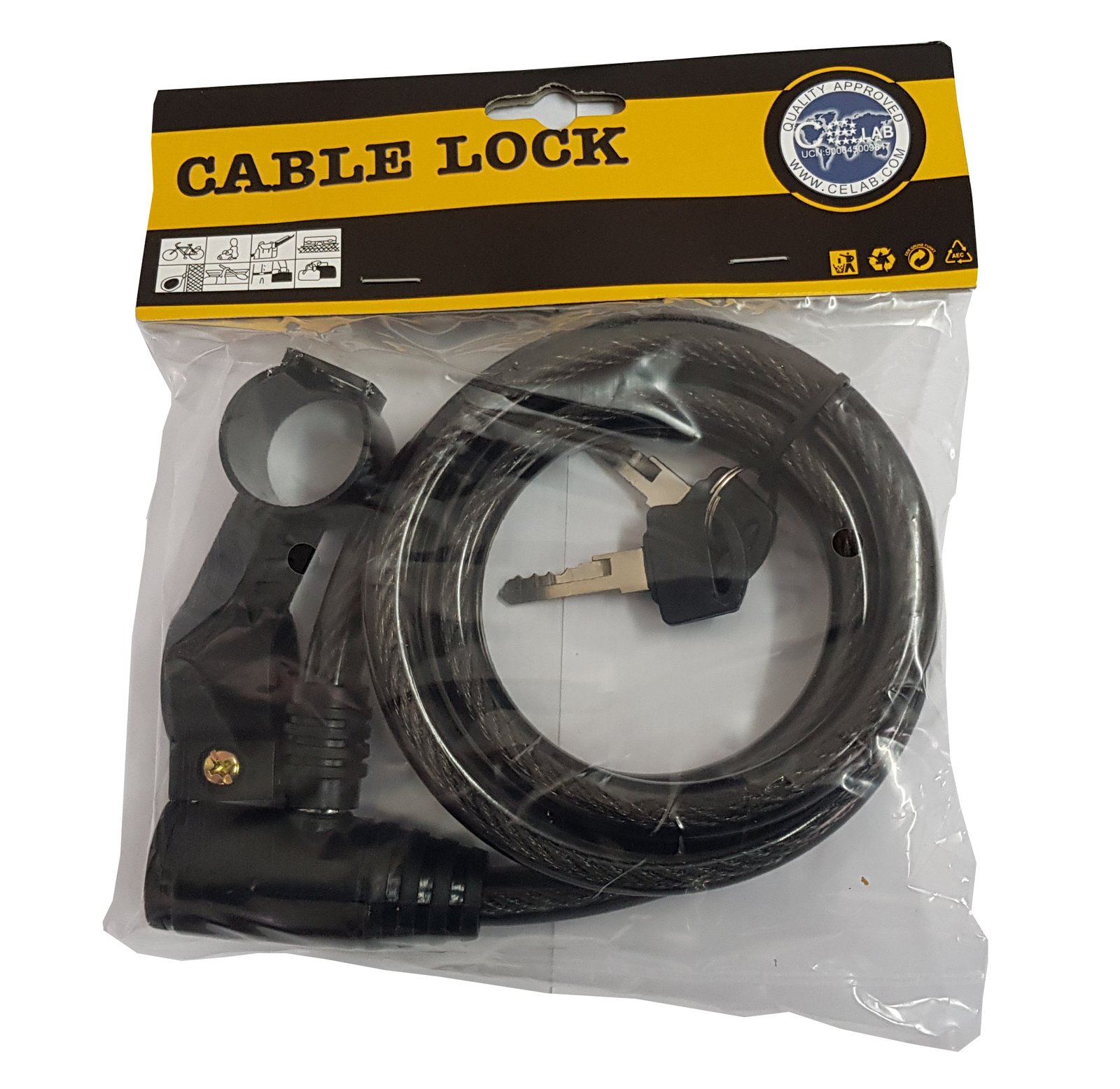 IM03751 CANDADO C LLAVE 12X1200MM MOD.501 NEGRO DISPLAY - Imagen 1