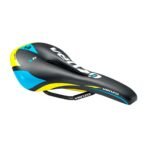ASIENTO MX MTB NEGRO/AMARILLO/AZUL VENZO CUERO SINTETICO