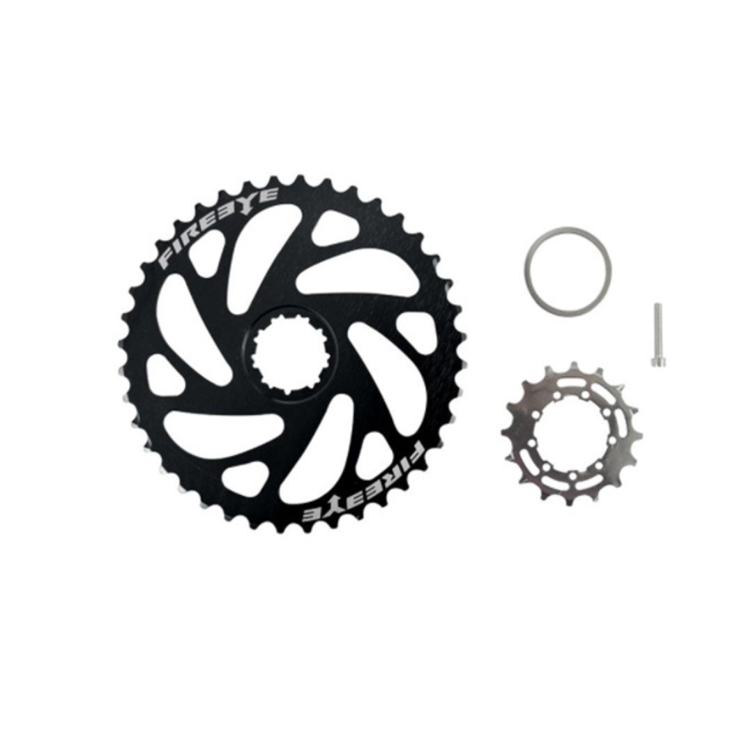 NA08080.jpg Corona Fire Eye One Up Comp Shimano 40t Negro - Imagen 1