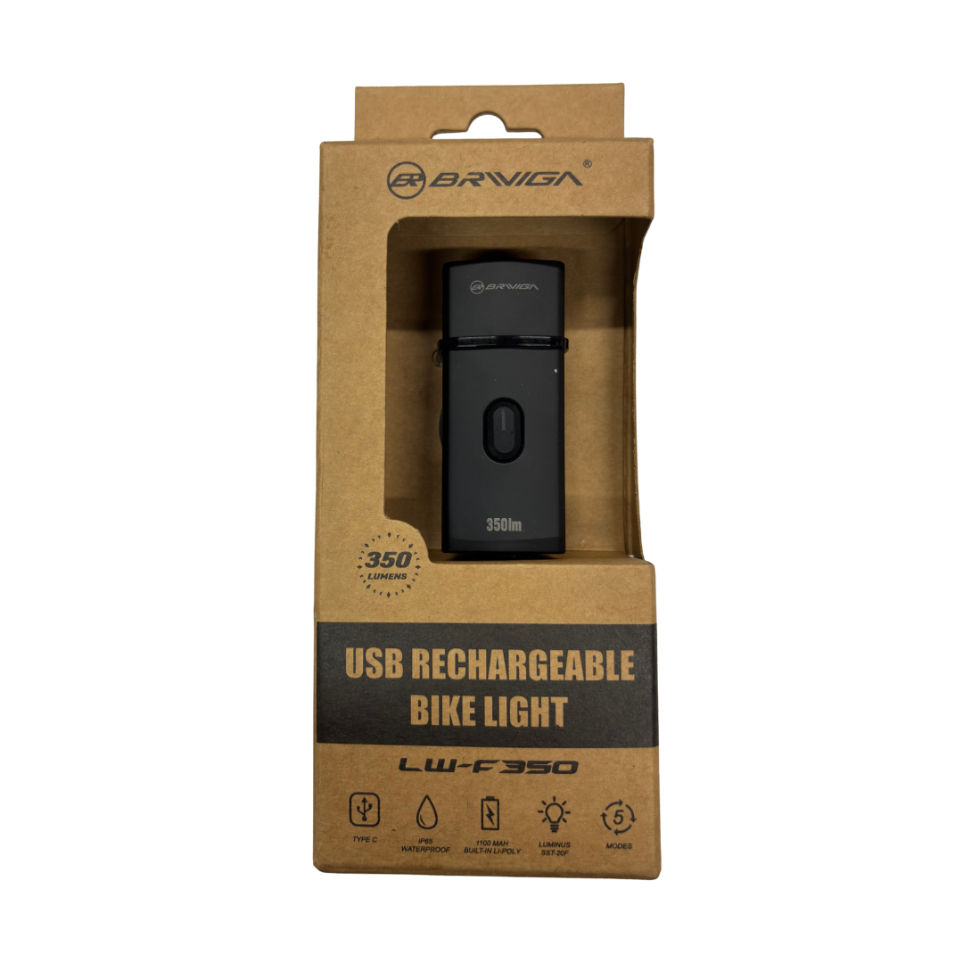 136 LUZ DELANTERA BLANCA BRAVIGA 350 LUMENES RECARGABLE - Imagen 1
