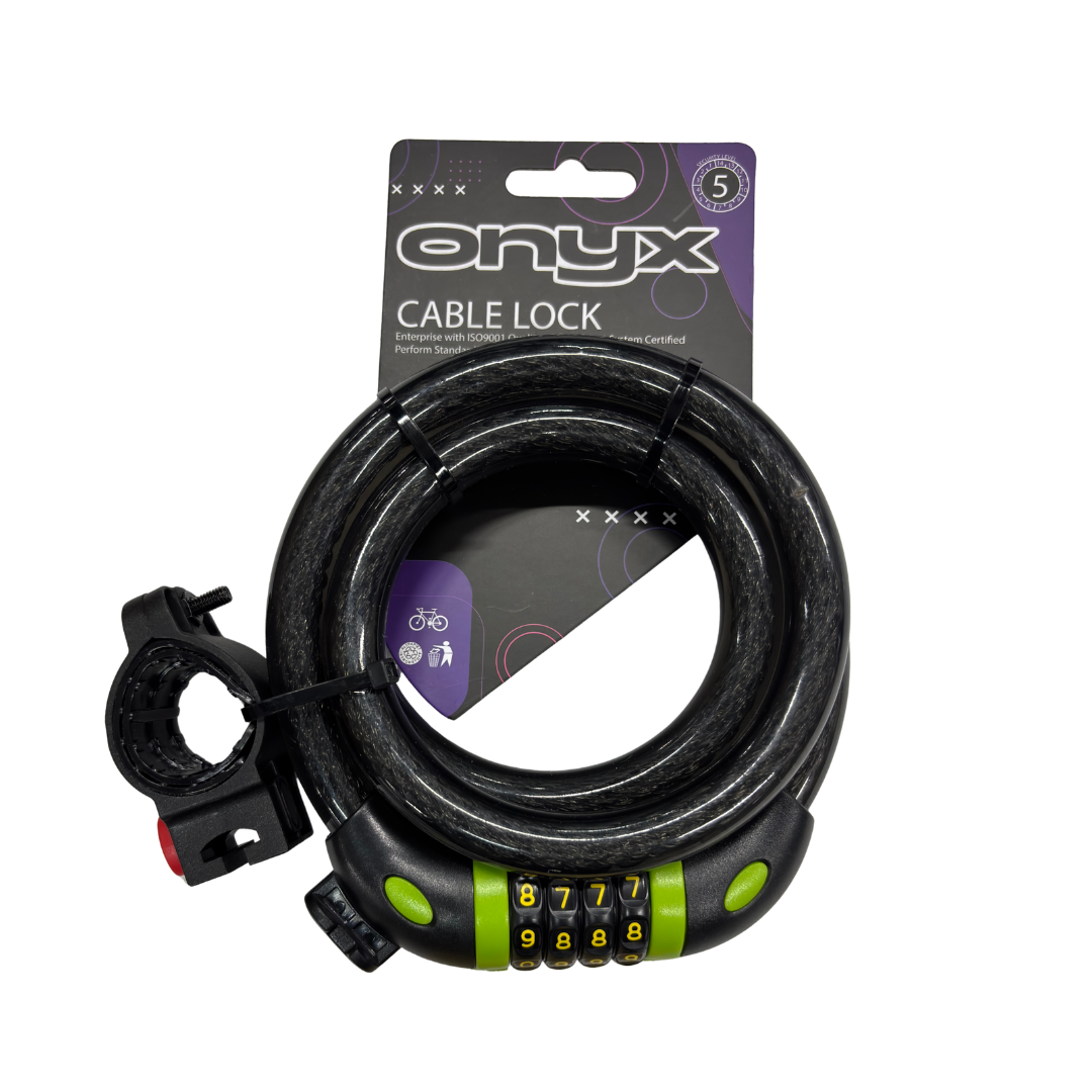im09466 CABLE LOCK COMBINACION VERDE 15X1000MM ONYX PACKING - Imagen 1